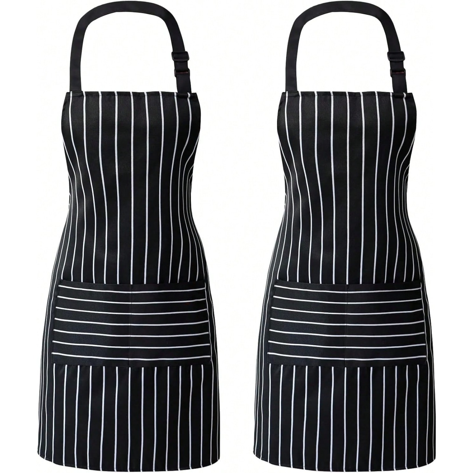 Home Cooking Chef - 1/2PCS Striped Halter Neck Apron -