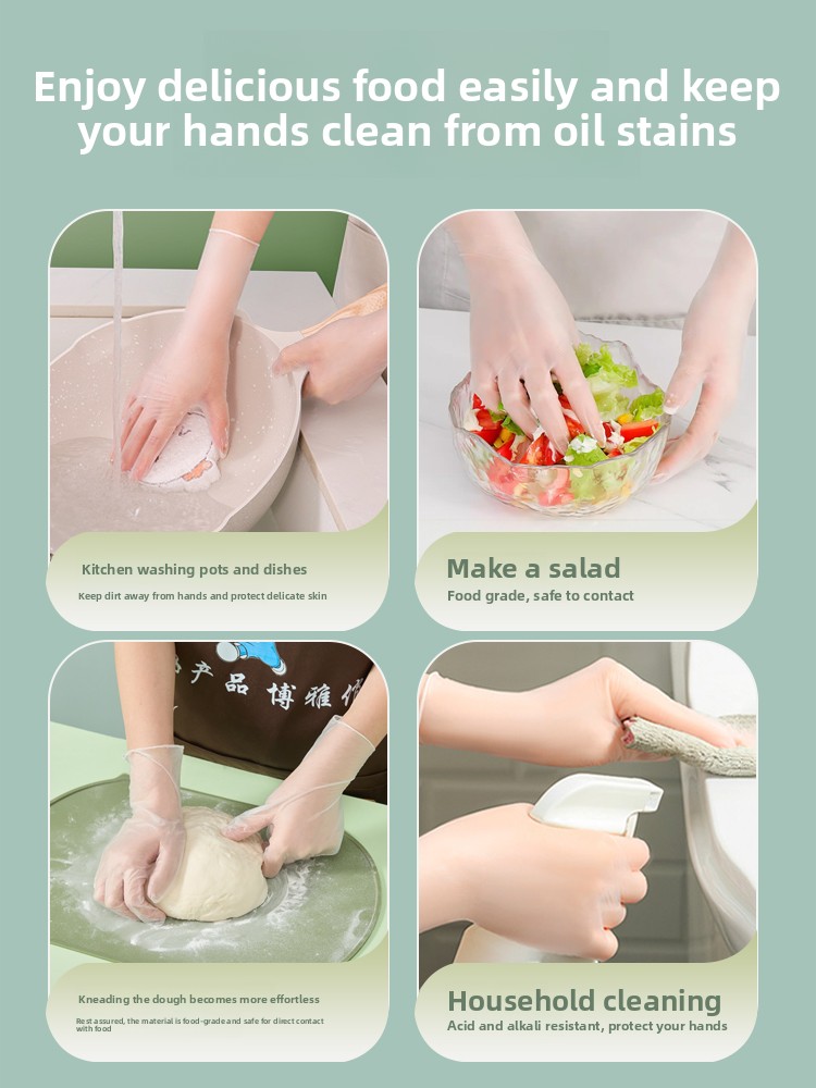 Food ade PVC Gloves Disposable - Home Cooking Oil Disposal incelemesi ve fiyatı