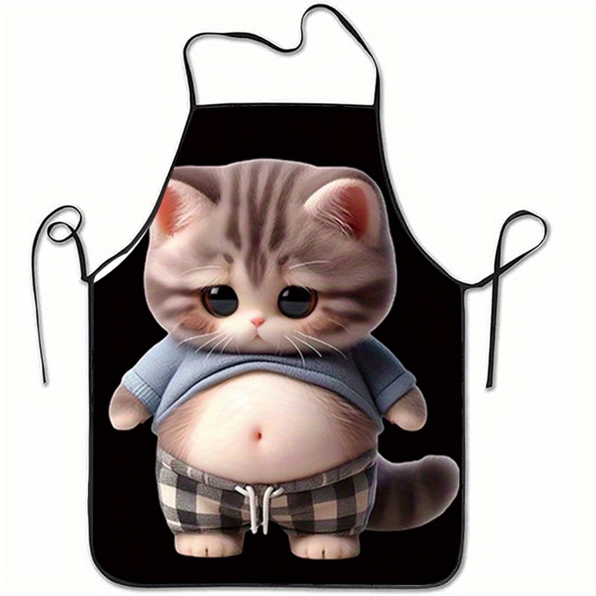 Cute Cartoon Cat Print Apron,  - Home Cooking For Cats incelemesi ve fiyatı