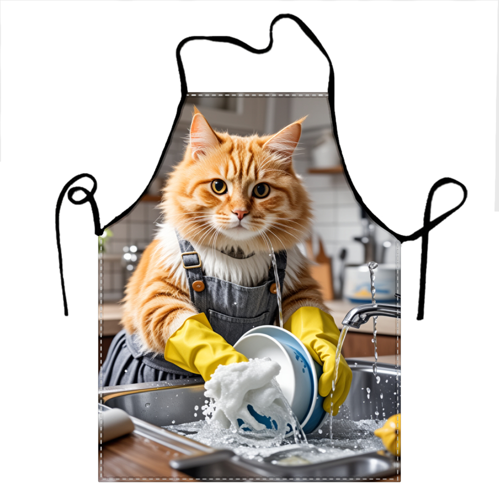 Cat Washing Dishes Apron Kitch - Home Cooking For Cats incelemesi ve fiyatı