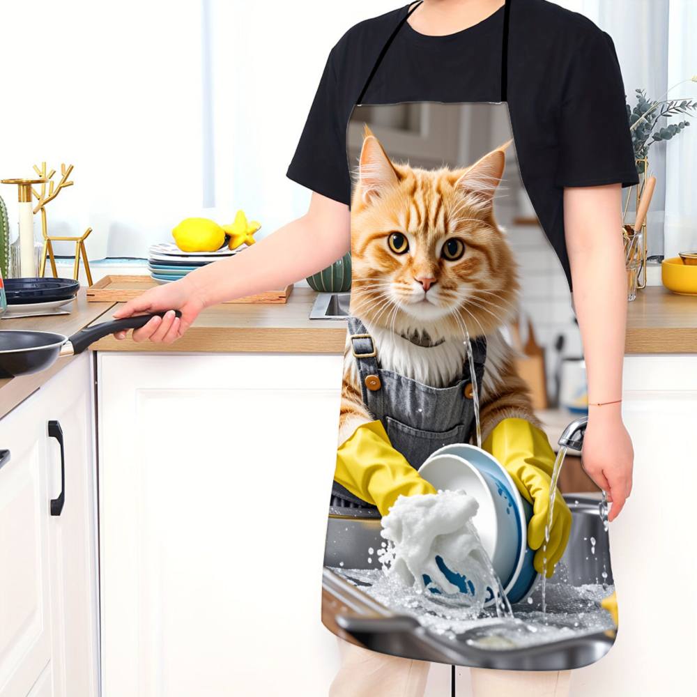 Cat Washing Dishes Apron Kitch - Home Cooking For Cats incelemesi ve fiyatı