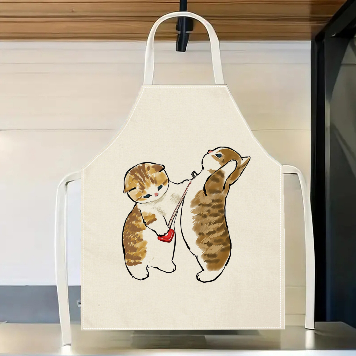 1pc Cute Cats Playing Apron Li - Home Cooking For Cats incelemesi ve fiyatı