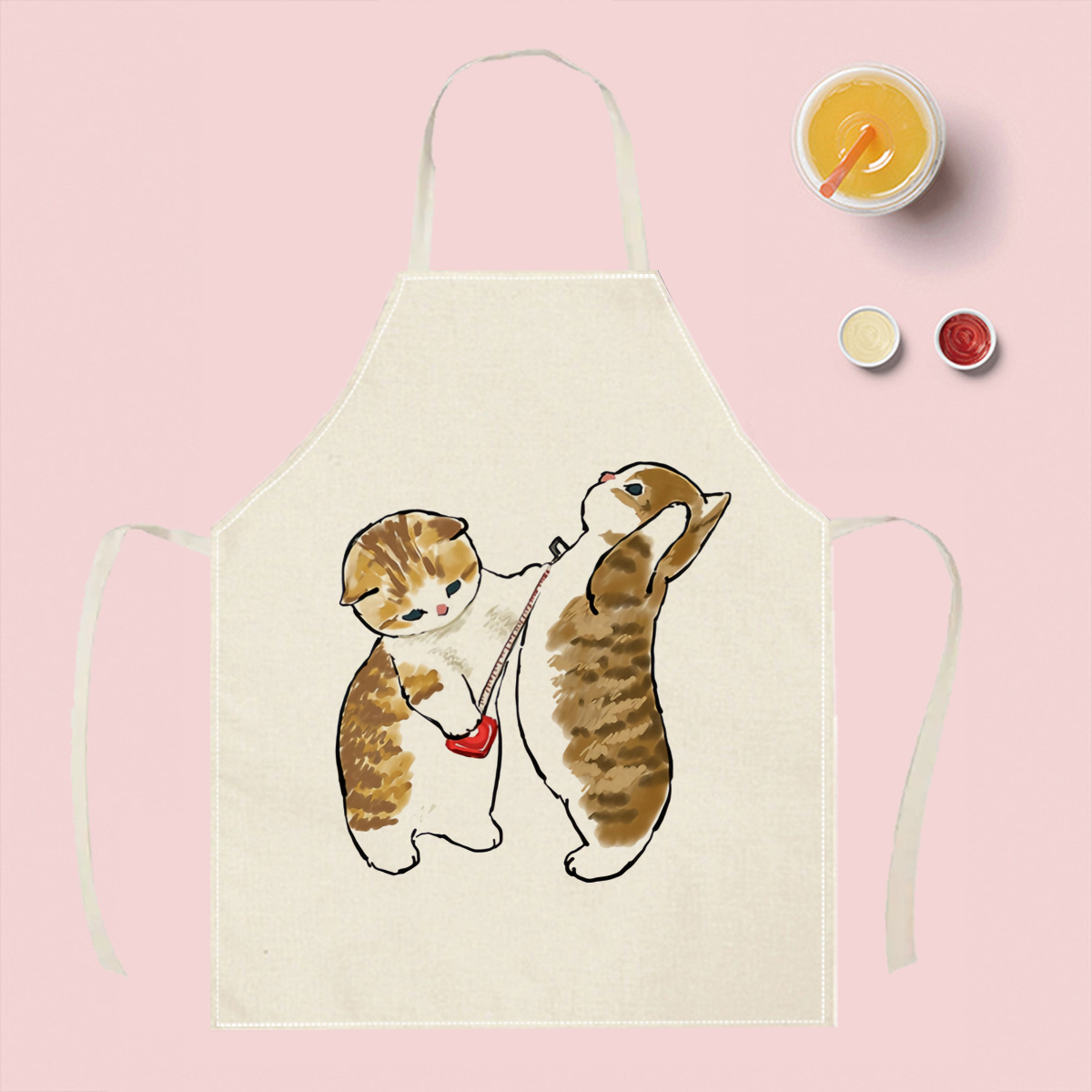 1pc Cute Cats Playing Apron Li - Home Cooking For Cats incelemesi ve fiyatı