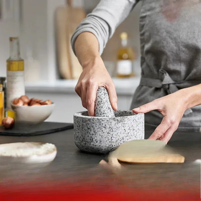 Garlic masher bamboo cover gra - Mortar Pestle Granite incelemesi ve fiyatı