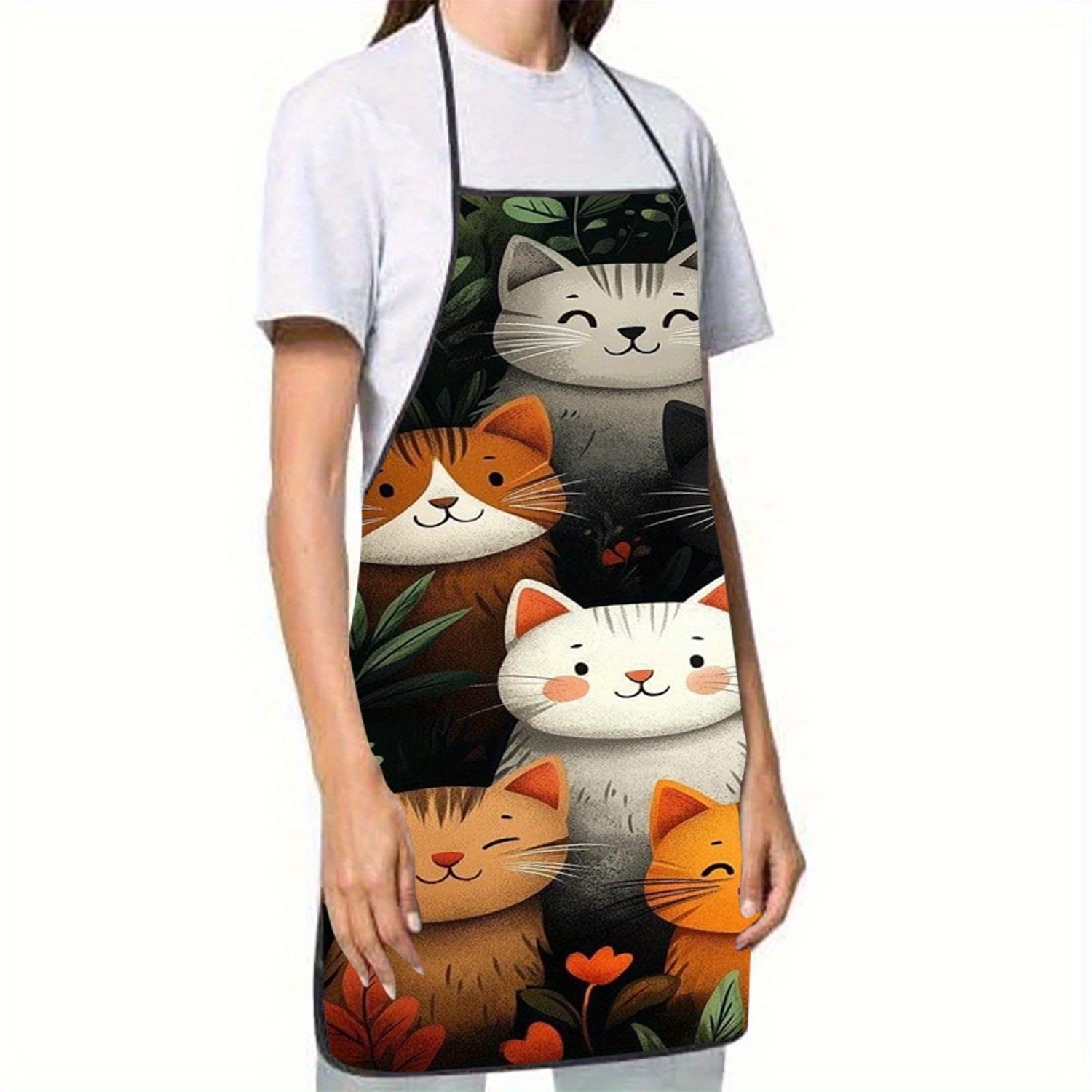Cute Cartoon Cat Print Polyest - Home Cooking For Cats incelemesi ve fiyatı