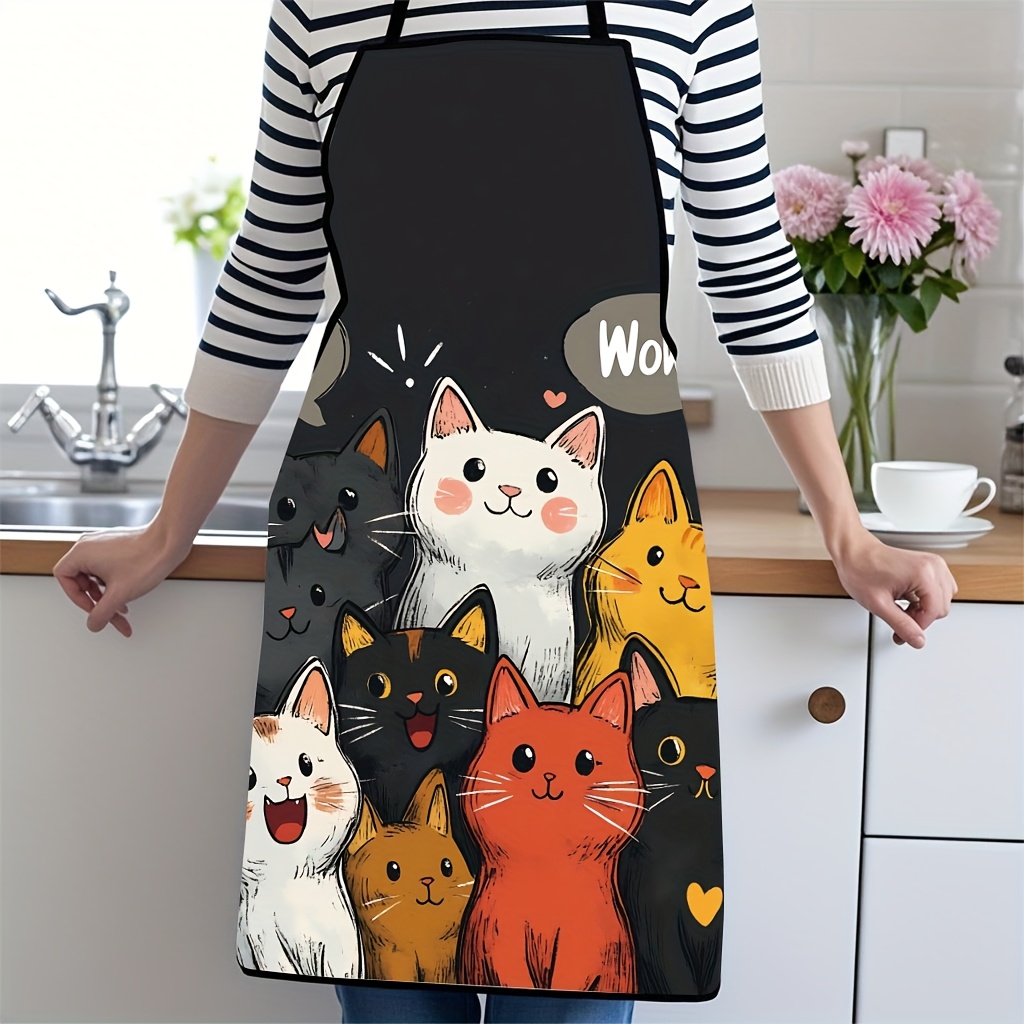 Cute Cartoon Cat Print Polyest - Home Cooking For Cats incelemesi ve fiyatı