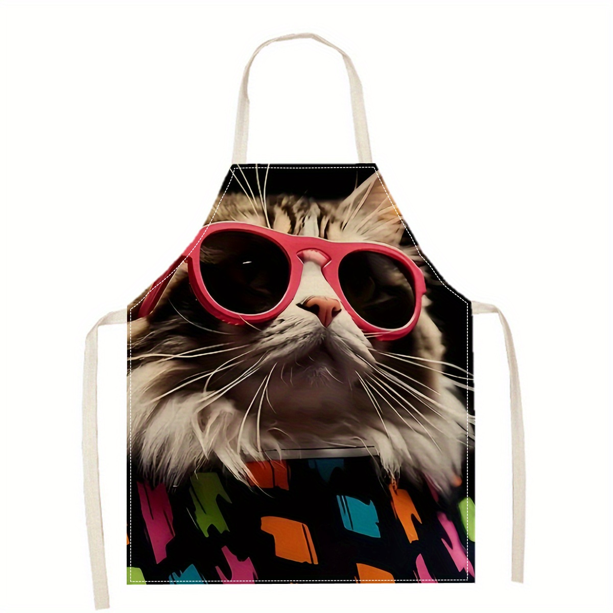 Linen Apron Funny Cat Sunglass - Home Cooking For Cats incelemesi ve fiyatı