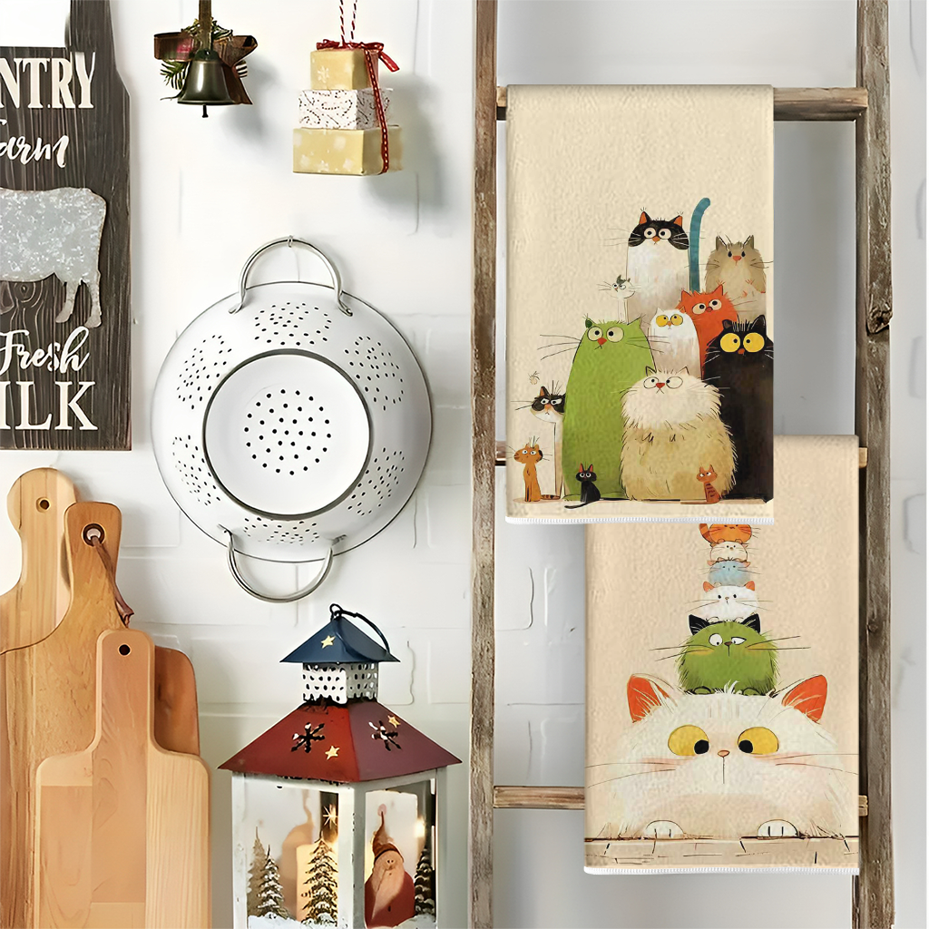 2Pcs, Cute Cat-Themed Kitchen  - Home Cooking For Cats incelemesi ve fiyatı